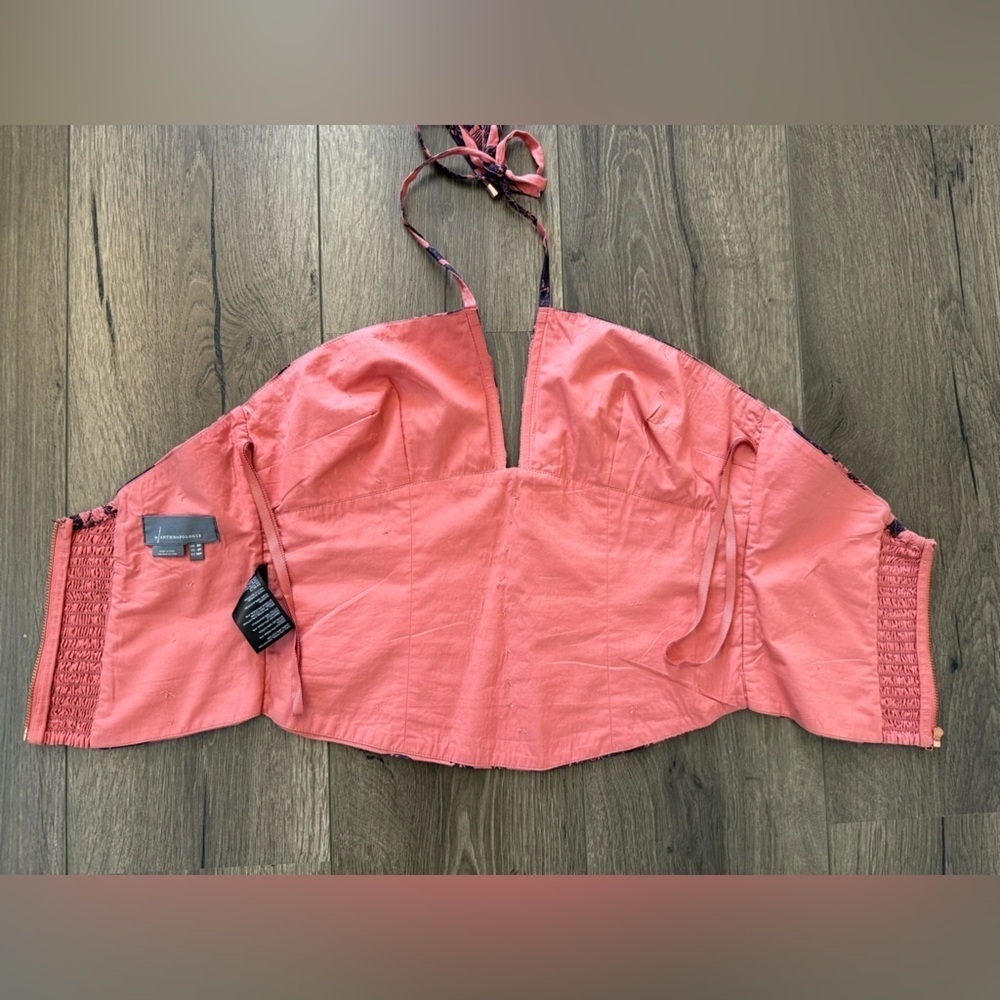 NWT Anthropologie Pink Floral Halter Top Size 4 Petite - Picture 8 of 15
